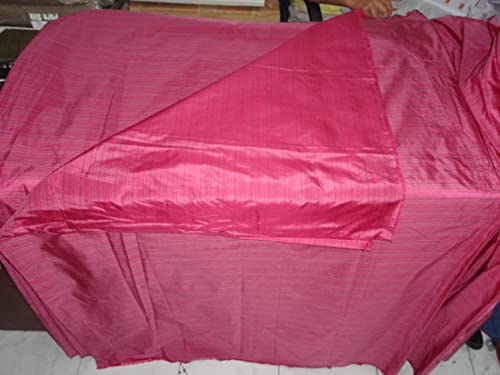 Tissu taffetas de soie rose à rayures de 137 cm pour haute couture