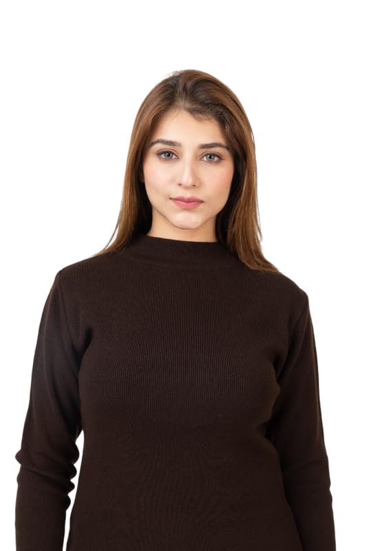 Image of TWENTY ME Winter Wear Casual Solid Acrylic Soft & Warm High Neck Skivvy for Women's