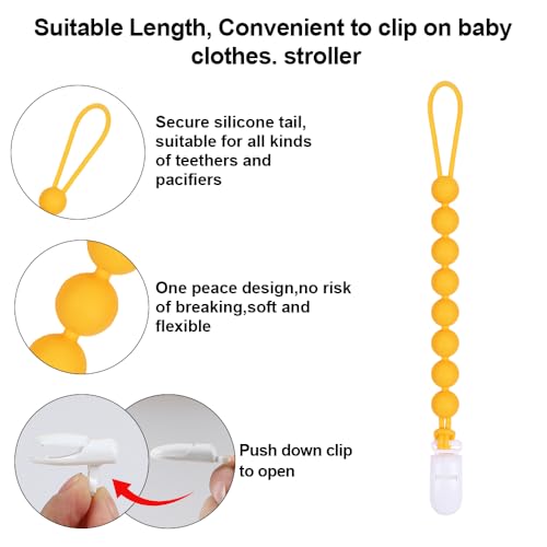 Image of Baby Food Grade Silicone Carrier Vehicle Teether Toy with Pacifier Clip Holder,Teething Toys Gift Set for 3 Months+ Boys and Girls,Freezer Safe,BPA Free. (Excavator)
