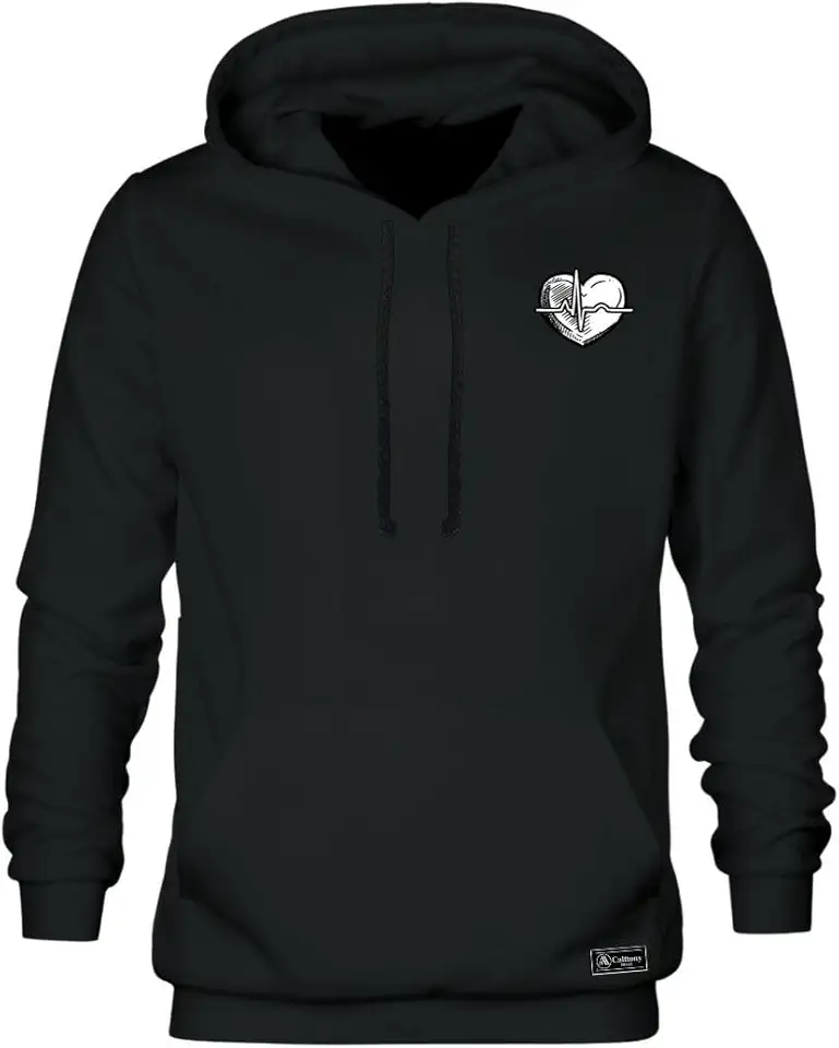 Blusão Moletom Canguru Batimentos Masculino e Feminino Personalizado com Capuz e Bolso