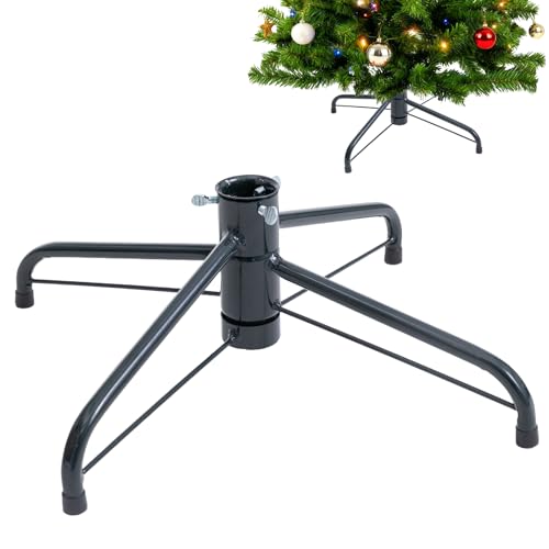 Metal Christmas Tree Stand, 15.7 Inch Replacement Xmas Tree Stand Base Universal Folding Tree Stand for 3 Ft to 7 Ft Christmas Artificial Trees Fake Tree, Fits 0.5-1.25 Inch Tree Pole, Green