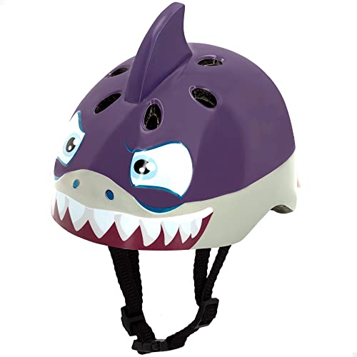 COLORBABY K3yriders Casco de seguridad 3D, casco infantil 3D, casco diseño de tirburón, casco para niños 3 años, casco , medidas 21x24,5x20 cm, para bicis y patinetes (43783)