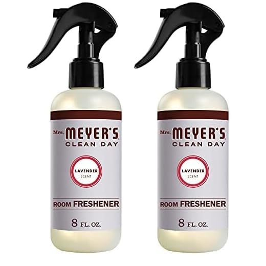 Mrs. Meyer's Room and Air Freshener Spray, Non-Aerosol Spray Bottle Infused with Essential Oils, Lavender, 8 fl. oz (Pack of 2)