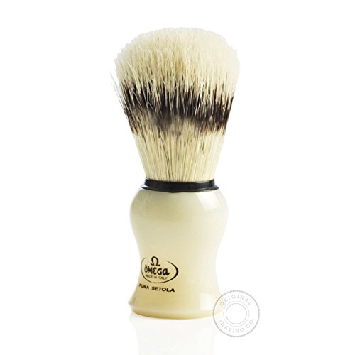 Omega Shaving Brush and Stand Pure Bristles # 80266