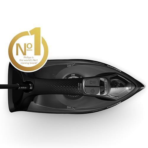 Philips 5000 Series Steam Iron, 2600W Quick Heat-Up, 45g/min Continuous Steam, Scratch-Resistant Soleplate, 200g Steam Boost, Drip Stop, Ergonomic Handle (DST5040/86)