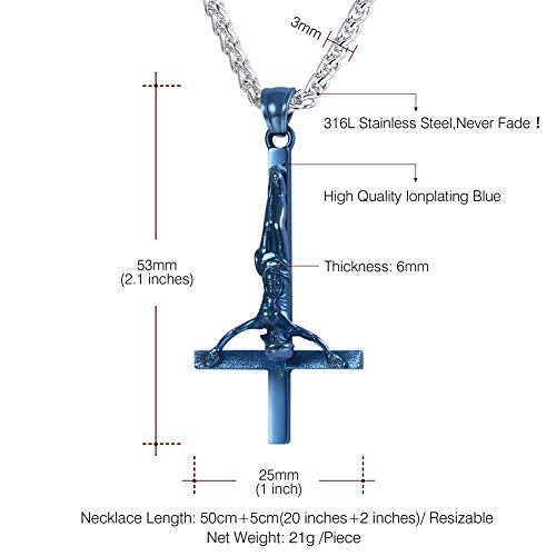 U7 Collana Collana Crocifissa Croce Gesù Inversa