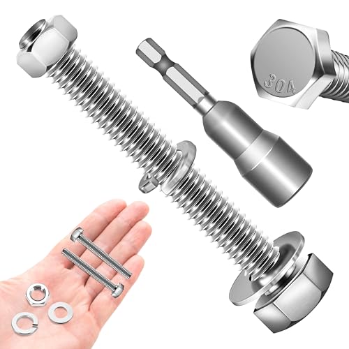 Image of (12 Sets) 5 /16 Bolt, 5 /16-18 x 2-1 /2 inch Hex Head Screws Nuts and Bolts Kit with 5 /16 Stainless Steel Bolts, Nuts Bolts Washers Assortment, Fully Threaded by Marysino