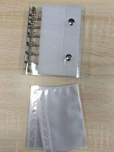 Madremía シール帳 女の子 透明 A7サイズ シール台紙20枚セット 3層構造 PPシート 6穴 バインダー シール帳 バインダー シール手帳 防水で 旅行に適している