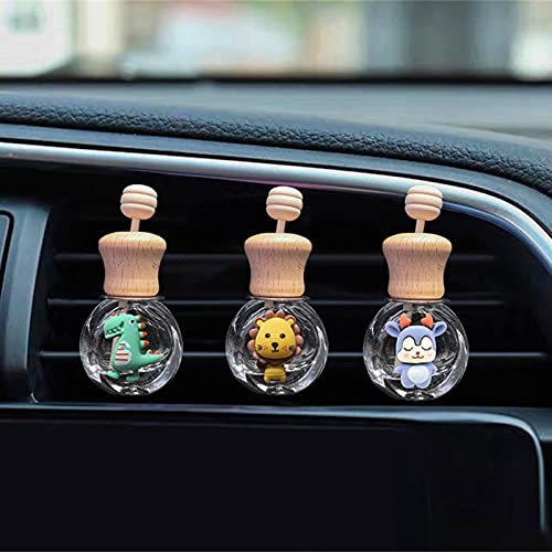 Ztgd Car Air Freshener 1 Set Bottle Shape Glass Air Vent Clip With Wood Lid Easy To Install Car Perfume Clip Interior Accessories Car Diffuser Little Bee #TOP4