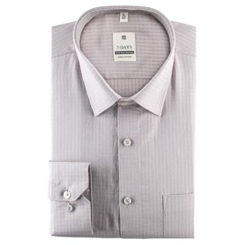 Image of 7-DAYS Premium Men's Formal Shirts - Cotton, Self-Design, Full Sleeve, Regular Fit, with Pocket, Stylish Office Shirts for Men