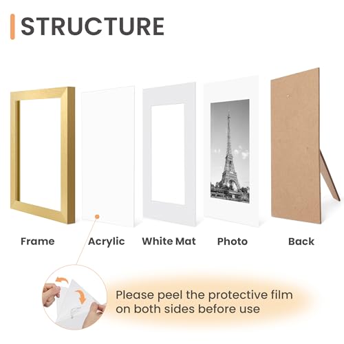Image of upsimples 4x6 Picture Frame, Photo Collage Wall Decor Set of 10, Gold | Fit 3.5x5 and 4 x 6 Photos, Wall or Tabletop Display, For Gallery Hallway Living Room, For Christmas Mother's Day Wedding