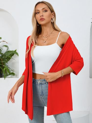 Image of Women's Lightweight Open Front Cardigans Casual Soft Drape Spring Summer Fall Cardigan S-3XL
