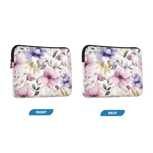 Funda para portátil de 13-14 pulgadas morada con diseño floral miniatura 2