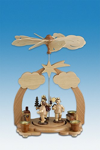Pyramide de Noël bois 3 niveaux pour décoration de table festive et chaleureuse