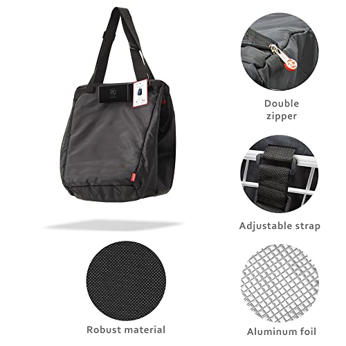 achilles, Isolierte Kühltasche zum Einhängen, Einkaufswagentasche faltbar, Thermotasche, Kühlbox, große Thermobox, Einkaufstasche für alle gängigen Einkaufswagen, 54x35x39cm (Schwarz)