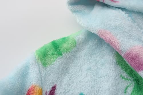Image of Girls Fleece Robe Boys Hooded Bathrobe Soft Flannel Robe For Kids