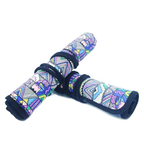 Image of 2 Pack Art Paint Brush Holder, Deluxe Bohemian Style Storage Organizer Roll-Up Case Bag with 20 Slot Pockets, Protects Artist Acrylic Oil Watercolor Paintbrushes(Bohemian)