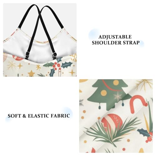 KLL Christmas Pattern Greeting Girls' 1-Piece Swimsuits Summer Swimming Suits with Adjustable Straps UPF 50+3