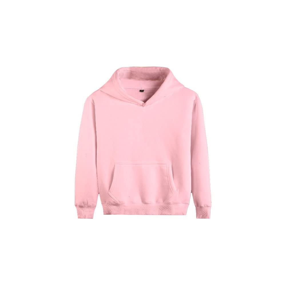 Vasego Boys Blush Pink Girls Plain Coloured Hoodie Jacket Kids Children Pockets Warm Hoody Hooded Sweatshirt Outerwear Tops Uk (As8, Age, 5_Years, 6_Years, Regular, )
