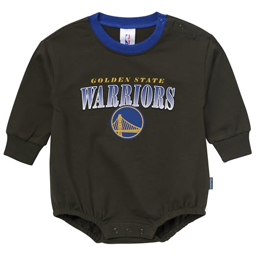 Gerber Unisex Baby NBA Team Sweatshirt Bubble Romper, Golden State Warriors, 18 Months