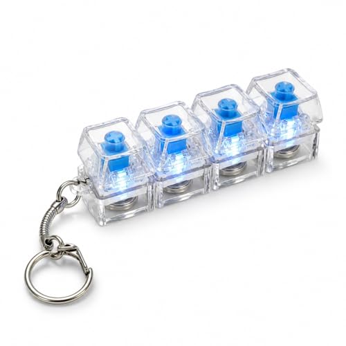 Bold Brothers LED Click Keychain Fidget Toy | Mechanical Keyboard Click Key Chain for Stress Relief | Gaming Clicker Keyring for Boys Girls Men Women Kids | Light Keychain