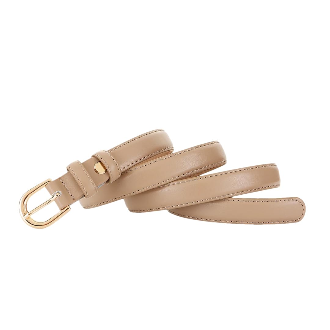 Cinturón de piel auténtica para mujer, correa ajustable con hebilla fina para pantalones vaqueros