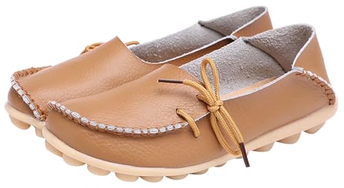 Image of Women's Leather Slipper Loafers Flat Shoes Slip-Ons