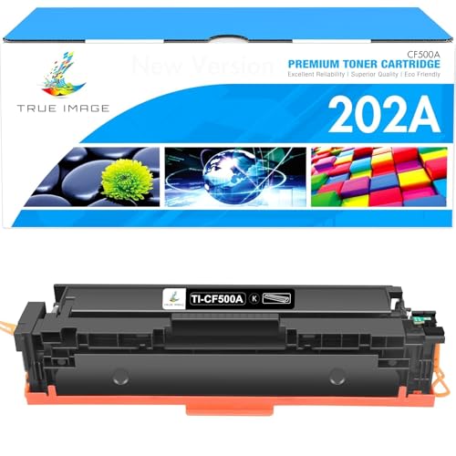 TRUE IMAGE 202A 202X Black Toner Cartridges: Compatible Replacement for HP 202A CF500A 202X CF500X Color Pro MFP M281fdw M281cdw M281fdn M254dn M254nw M281 M254 Toner Printer (1 Pack)