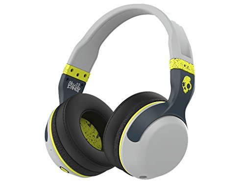 Skullcandy Hesh 2 Bluetooth Wireless Headphones with Mic, Light Grey and Hot Lime