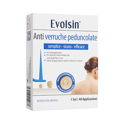 APPLICAZIONE DELICATA PER LE VERTIGINI: Evolsin Anti-Verruche Peduncolate consente un'applicazione efficace, sicura e semplice senza l'uso di sostanze chimiche - ideale per le aree cutanee sensibili come il collo o le ascelle.