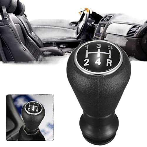 Pommeau De Levier De Vitesse 5 Vitesses Noir/argent - Compatible Peugeot 106, 205, 206, 307, Citroën C1, C2, C3 - 6