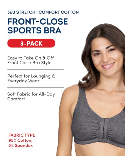 Image of Fruit of the Loom Women's Front Close Builtup Sports Bra