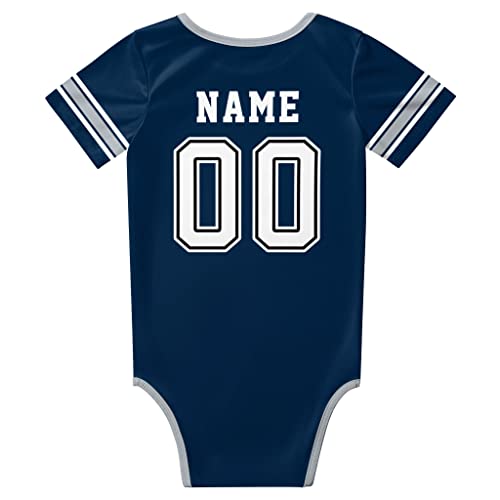 Newborn Short Sleeve Unisex Bodysuit - Personalized Custom Name Number for Baby Boy Girl3
