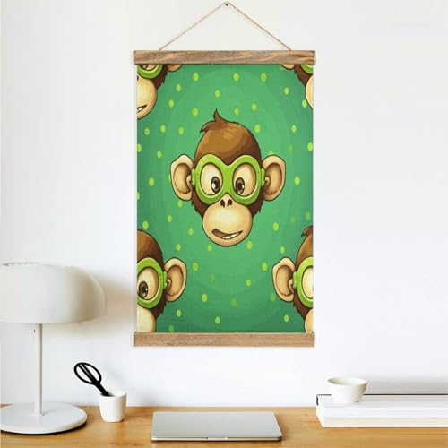 Arte de pared de mono FekiLoot: decora tu oficina con un cuadro de pergamino único 4
