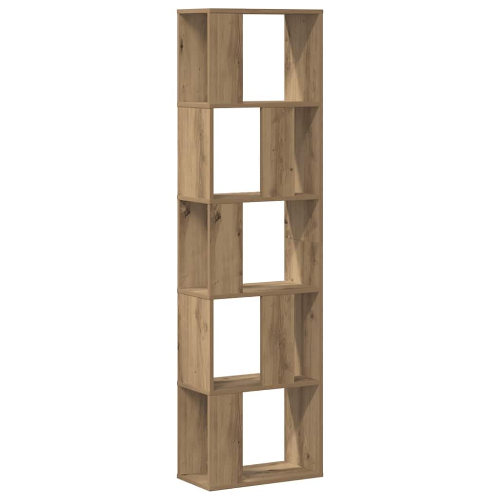 Bücherregal 5 Böden Artisan-Eiche 45x23,5x162,5 | Holzwerkstoff, Raumteiler, pflegeleicht, feuchtes Tuch, viel Stauraum