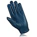 Men's Chauffeur 100% Genuine Lambskin Leather Gloves Full Finger Car Driving Motorcycle Bikers Riding Gloves (Navy Blue, L)