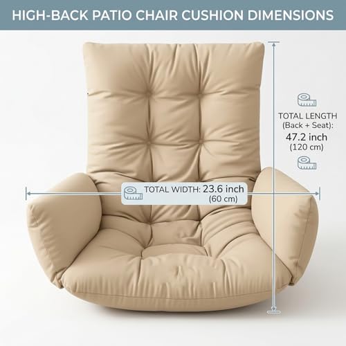 Coussin chaise œuf de remplacement épais et lavable pour extérieur - 4