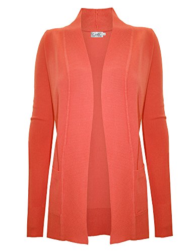 Image of Cielo Women's Solid Basic Open Front Pockets Knit Sweater Cardigan