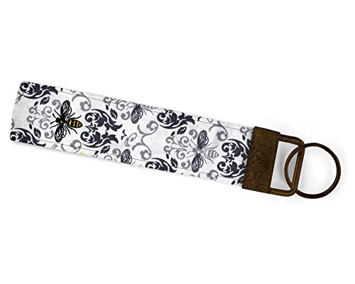 Demask Honeybee Elegant Bee Lover Handmade Keychain Wristlet