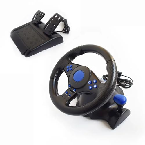 QPSJXN Volante Compatible para Juegos de Carreras Funciona con Switch Xbox360 PS2 PS3 y Accesorios para Juegos de PC(A)