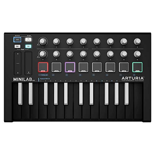 Arturia Minilab Mkii Inverted Midi Controller (Black) Bundle With 6 Feet Midi Cable (2 Items) #TOP5