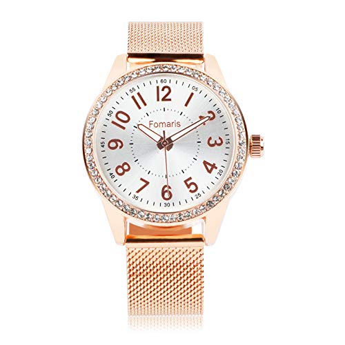 Watches for Women Analog Quartz Fashion Womens Dress Wristwatch (Rose Gold,Waterproof)