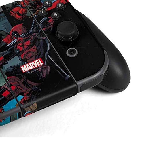 Skinit Decal Gaming Skin Compatible with Nintendo Switch Bundle - Officially Licensed Marvel/Disney Deadpool Comic Design