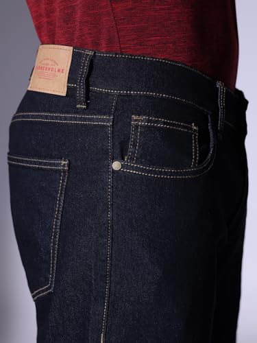 Image of Hubberholme Men Black Cotton Fabric Relaxed Fit Mid-Rise Stretchable Jeans