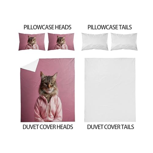 Housse de couette super king microfibre douce parure imprimé 3D animaux land - 4