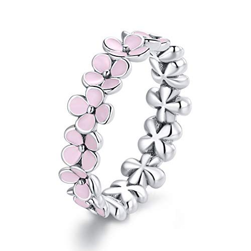 Bagues roses en argent S925 sterling pour femme à la brillance éternelle