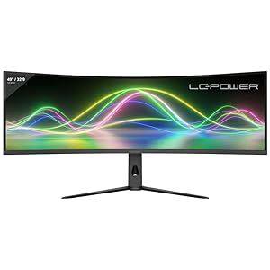 LC-POWER LC-M49QCK 49 Zoll Dual QHD Curved Gaming Monitor (5120 x 1440 Pixel, 32:9 Format, 120Hz, 1000R, Adaptive Sync, HDMI 2.1, DP 1.4), Schwarz