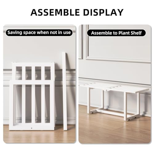 Rioneta 2 Pack Plant Stand, Foldable Metal Shelf, Indoor Outdoor, White by Rioneta - Used condition - Image 7