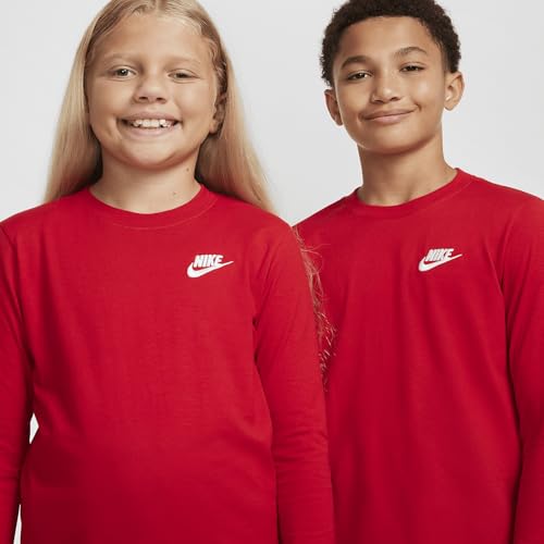 Nike Sportswear Big Kids' Long-Sleeve T-Shirt (University Red, FZ4946-657)3