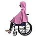 Bailey Bug Adjustable Wheelchair Cape and Attachable Hood - Fleece Lined, Stylish Adult Wheelchair Poncho Designed for Warmth Style and Safety - Youth - Pink with Tulips